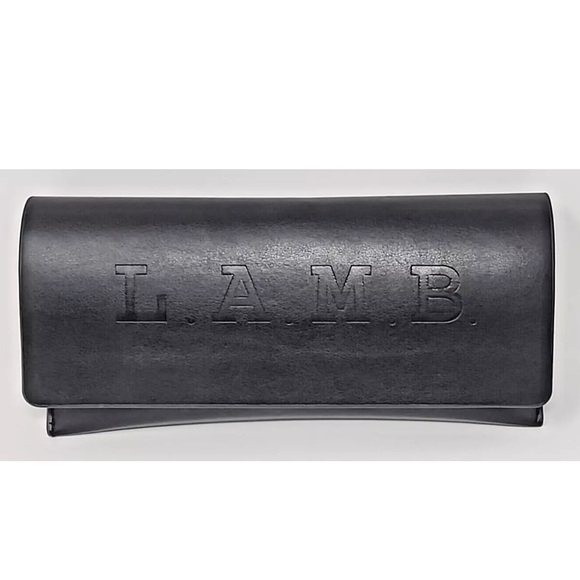 ✨L.A.M.B. Magnetic Black Leather Eyeglass Sunglass Case Semi-Hard - Picture 1 of 9